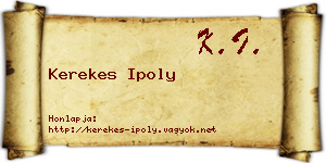 Kerekes Ipoly névjegykártya